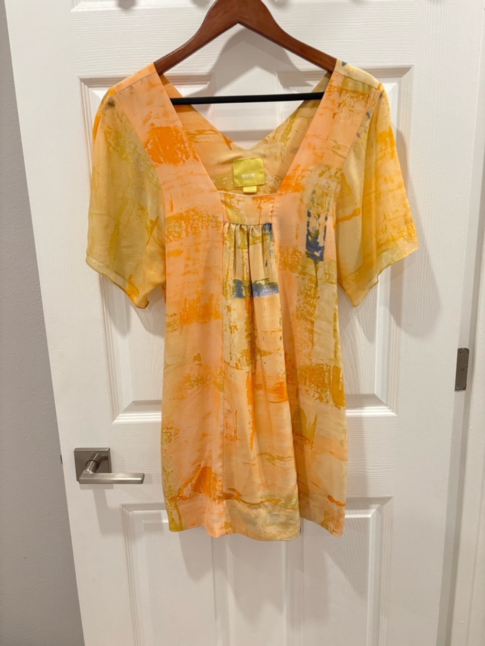 Anthropologie Maeve Ume Watercolor Silk Dress Size 2